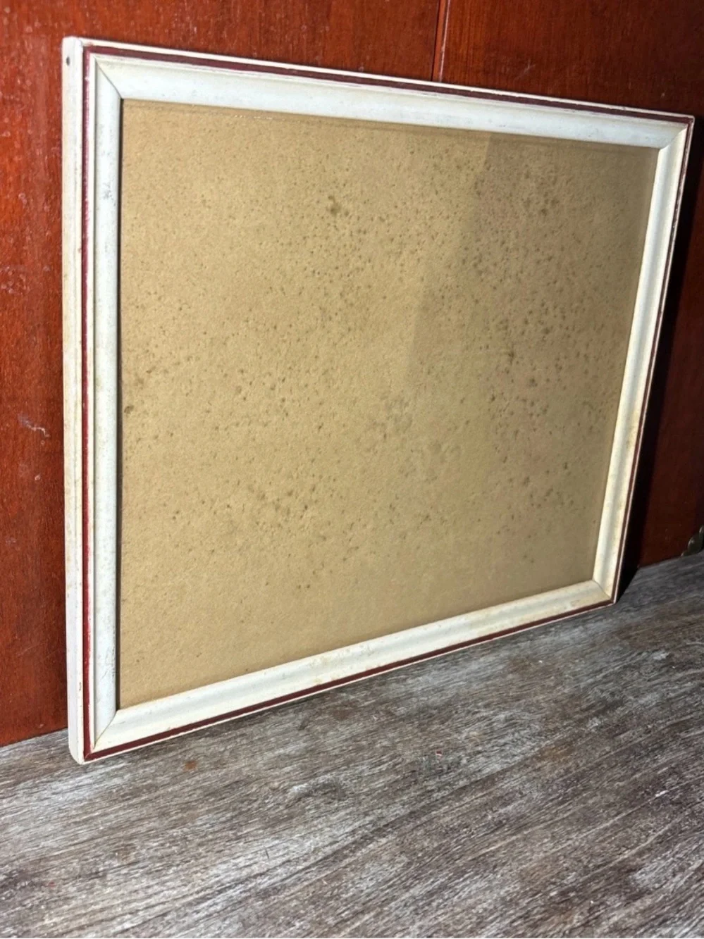 Classic White and Tan Framed Cork Board - Home Accents